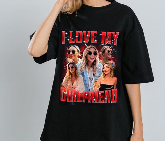 Discover I Love My Girlfriend Custom Photo Shirt, Custom Heart Brown