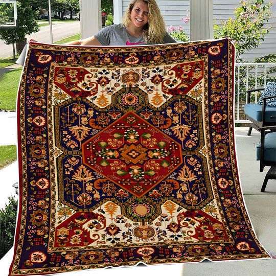 Discover Antique Persian Rug Throw Blanket