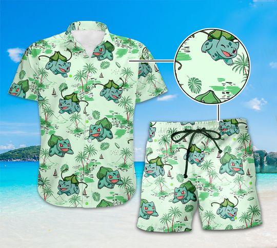 Discover Bulbasaur Hawaii Shirt, Bulbasaur Tropical Hawaiian Shirt