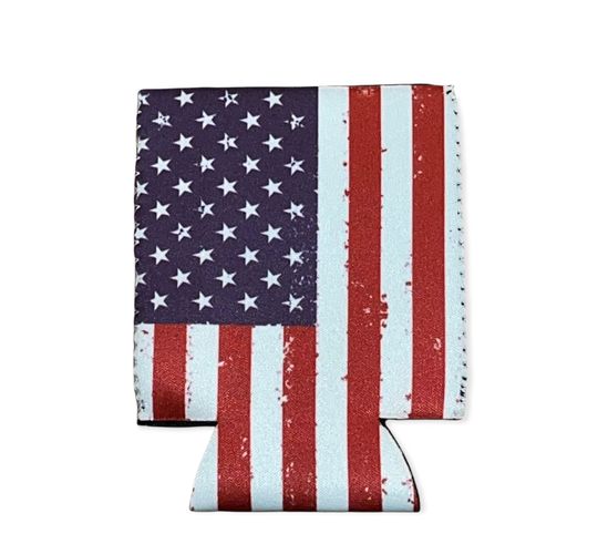 Discover 6 Pack USA Flag Beverage Can Cooler Sleeves - Beer Holder America