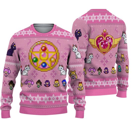 Discover Merry Senshi Sailor Moon Christmas Ugly Sweater, Anime Sweatshirt