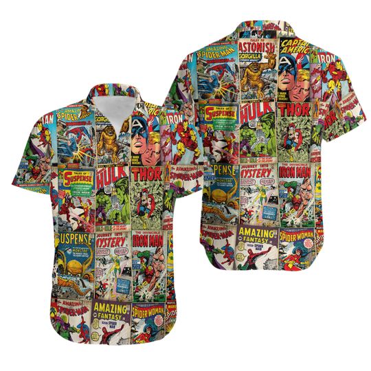 Discover Superhero Comic 3D All Over Print Hawaiian Shirt,Superhero Hawaiian Shirt