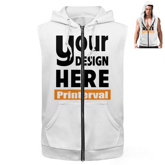 Discover Custom Men's Zipper Sleeveless Hoodie