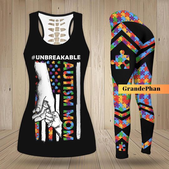 Discover Autism Mom Tank Top and Leggings