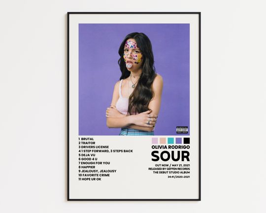 Discover Olivia Rodrigo Cover Poster, SOUR Album