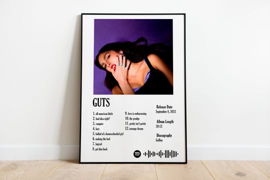 Discover GUTS Olivia Rodrigo | Sour Album Poster | Olivia Rodrigo Albums