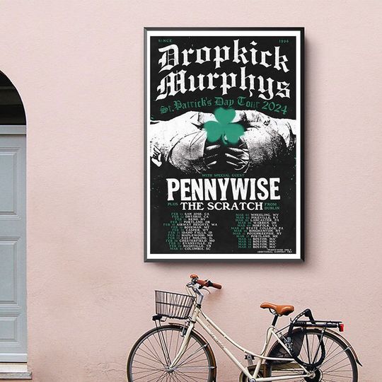 Discover Dropkick Murphys 2024 Tour Poster, Home decor