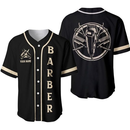 Discover Personalized Barber Shop Hairdresser Baseball Jersey