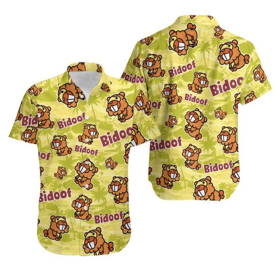 Discover Bidoof Doodle Brown Hawaiian Shirt