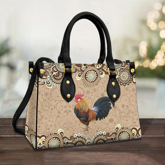 Discover Chicken Mandala Leather Bag