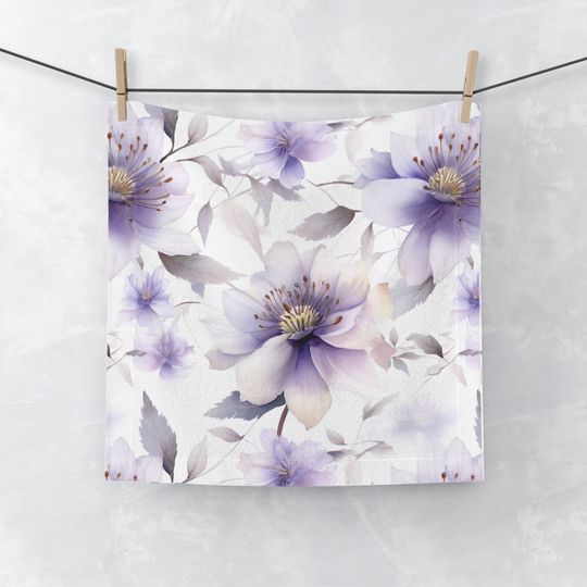 Discover Watercolor Floral Pattern Face Towel | Floral Square Towel