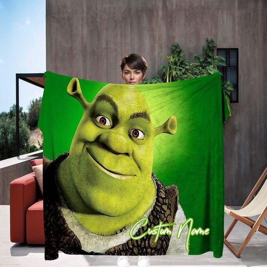 Discover Handmade Shrek Custom Name Throw Blanket Gift