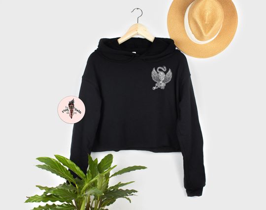 Discover Tiger With Wings Crop Hoodie