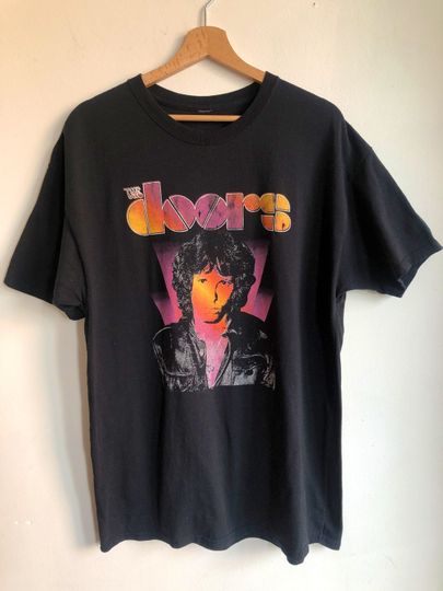 Discover Vintage unisex logo T-shirt, the doors logo T-shirt, Hipster festival style T-shirt