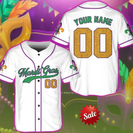 Discover Personalized Mardi Gras Baseball Jersey Mardi Gras Jersey