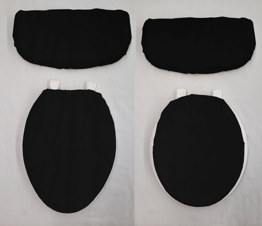 Discover Black Canvas Toilet Seat Lid Cover