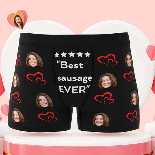 Discover Custom Men's Face Boxer Briefs Best Sausage Ever
