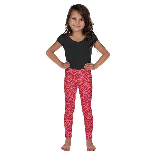Discover Kid's Leggings - Red Interlocking Hearts