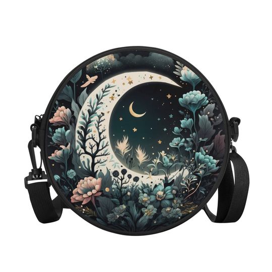 Discover Boho Moon Garden Round Satchel Bag
