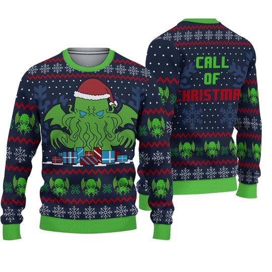 Discover Call Of Cthulhu 3D Ugly Christmas Sweater