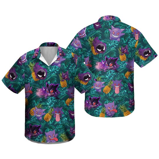 Discover Gengar Ghost PKM Hawaiian Shirt