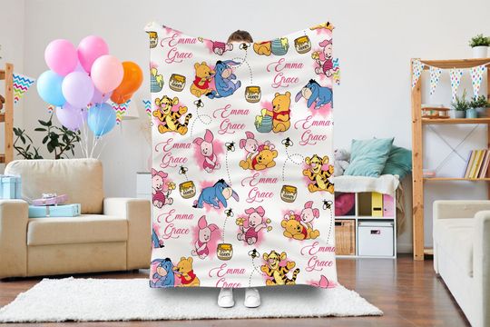 Discover Cartoon Baby Blanket - Custom Name Blanket