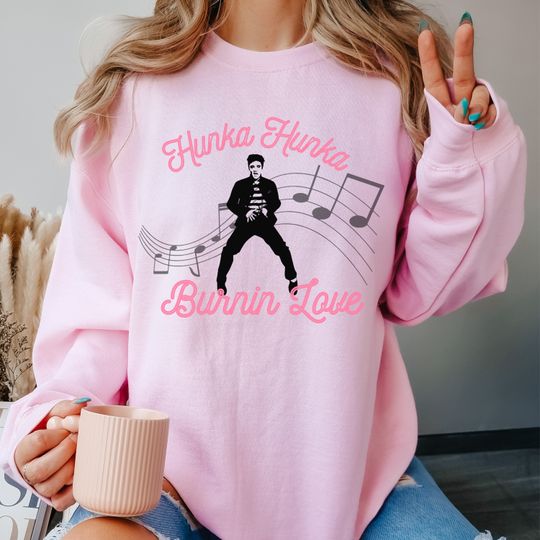 Discover Hunka Hunka Burnin Love Elvis Sweatshirt, King of Rock, Rock and Roll Sweatshirt