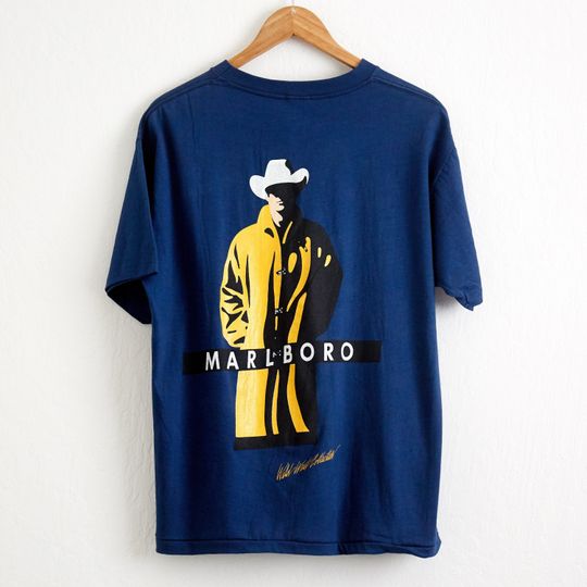 Discover VTG RARE 1990s Marlboro Cowboy Pocket T-Shirt, Vintage Marlboro Cowboy Shirt