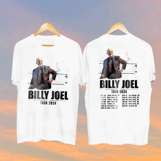 Discover Billy Joel World Tour Music 2024 T-Shirt, Vintage Billy Joel Shirt