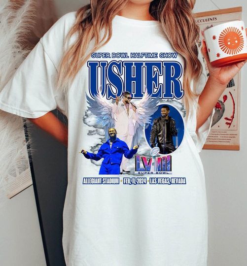 Discover Usher Super 2024 Halftime Show T-Shirt, Gift Fans Music