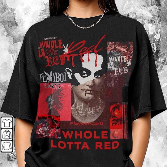 Discover Playboi Carti Whole Lotta Red Album 90s Rap Music T Shirt
