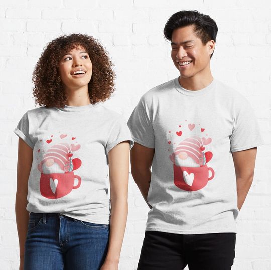 Discover Valentine gnome Sticker Classic T-Shirt