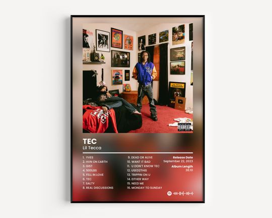 Discover Lil Tecca Cover Poster, TEC Print, Classics Rap Poster