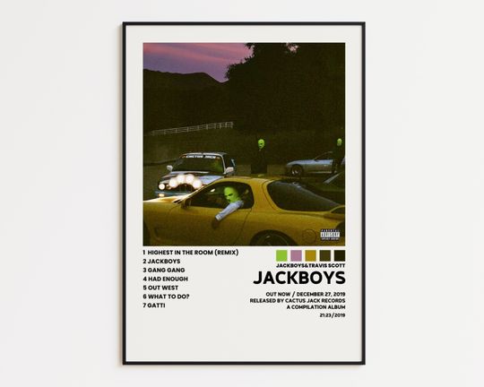 Discover Jackboys & Travis Cover Poster, Jackboys Album Wall Print, Tracklist Poster