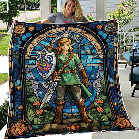 Discover Stained Glass Zelda Fleece Blanket | Legend of Zelda Collection
