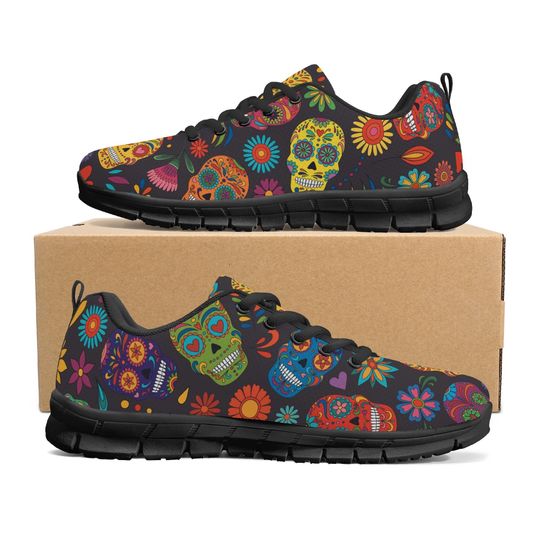Discover Mexican skull athletic running shoes, day of the dead running sneakers