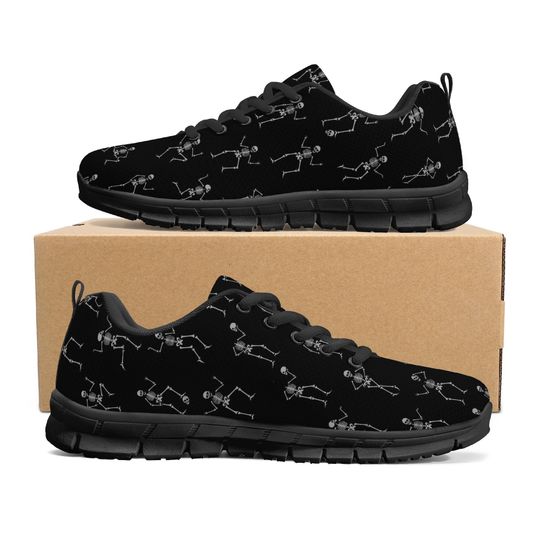 Discover Gothic Floral Skull Athletic Shoes - Ideal for Runners who Love Edge