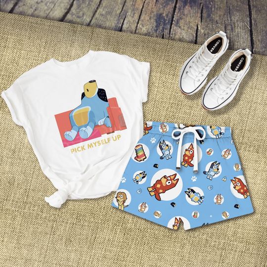 Discover Cute BlueyDad Dog Short Pajamas Set, BlueyDad Holiday Pajamas