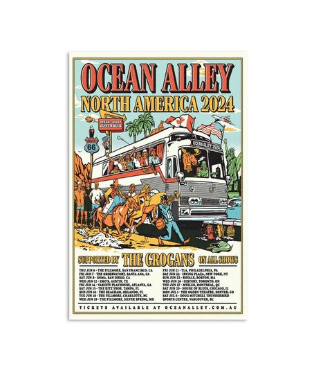 Discover 2024 Ocean Alley North America Tour Poster