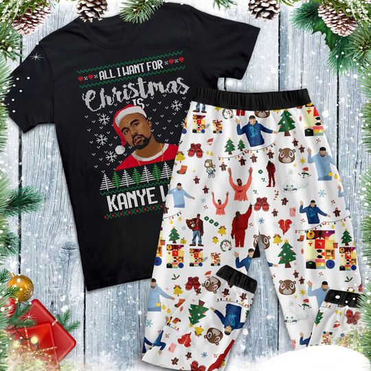 Discover Kanye Bear Family Holiday Pajamas Set
