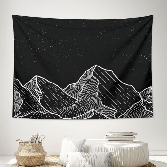 Discover Mountains Tapestry Starry Night Tapestry