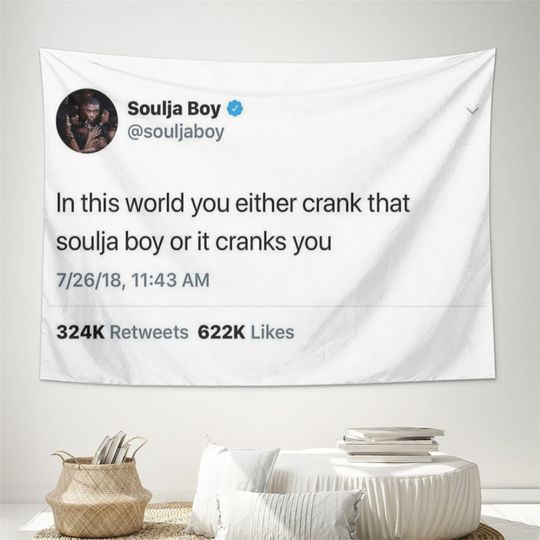Discover Soulja Boy Tweet Word Flag Banner Funny tweet Tapestry