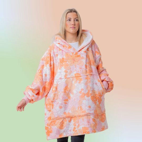 Discover Christmas Gift Flower Oodie Hoodie Blanket Snuddie Snoodie