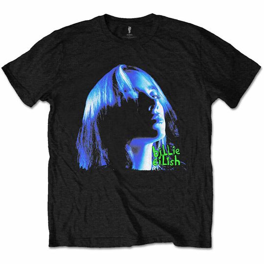 Discover Billie Eilish Neon Shadow Blue  Tee T-Shirt