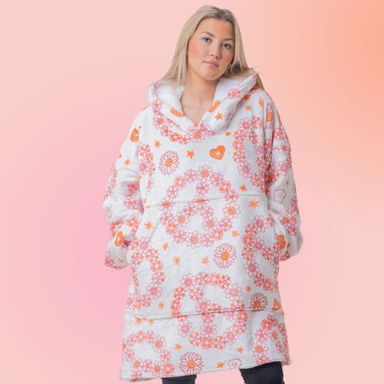 Discover Christmas Gift Boho Peace Hippie Flowers Oodie Hoodie Blanket