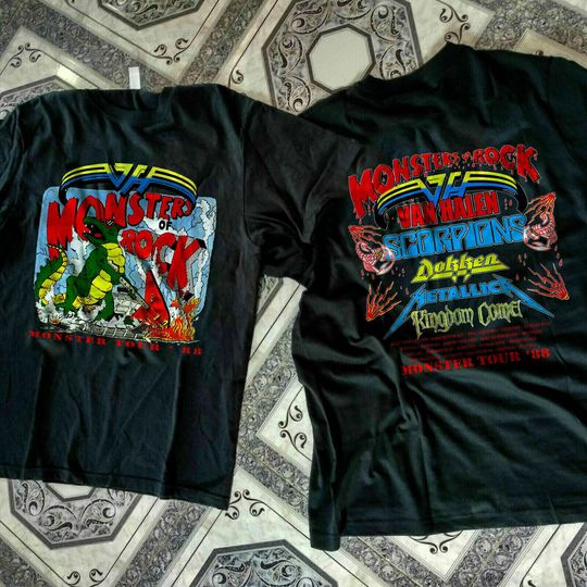 Discover Vintage Rare 1988 Monsters of Rock Tour Concert T-Shirt