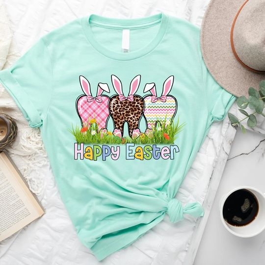 Discover Happy Easter Teeth Shirt, Easter Leopard Tooth Shirt
