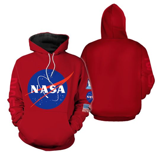 Discover NASA hoodie with sleeve prints, Space Hoodie