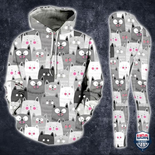 Discover Cats Pattern All Over Printed Hoodie And Legging