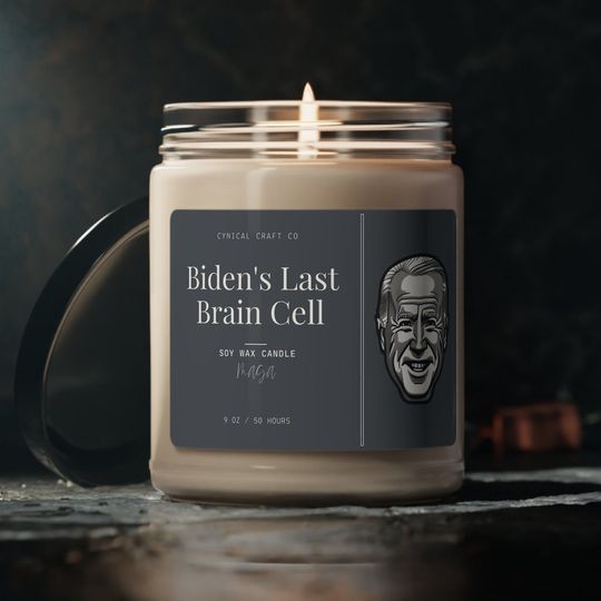 Discover Biden's Last Brain Cell Candle | Funny Gift | Political Gift